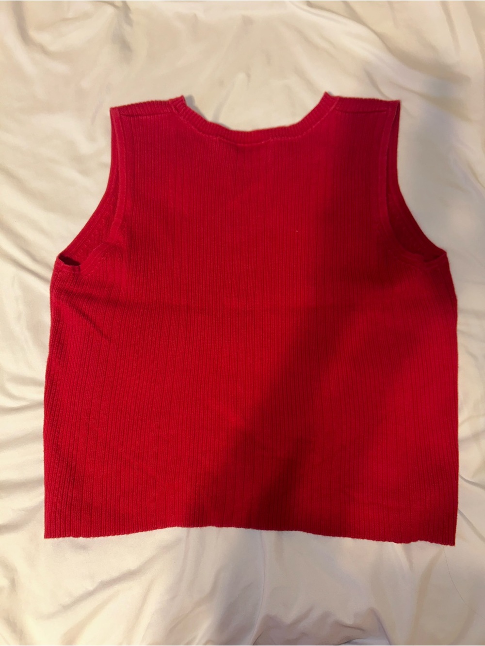 Liz Claiborne Red Ribbed Tank Top
